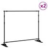 vidaXL Supports de toile de fond 2 pcs noir 254x243 cm acier
