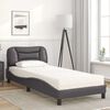 vidaXL Lit avec matelas Hvar gris 80x200 cm similicuir