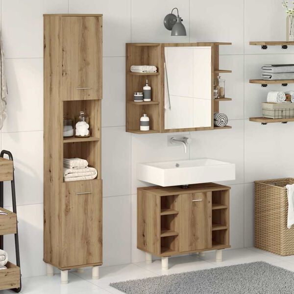 vidaXL Ensemble de meubles salle de bain 3 pcs bois d'ing&eacute;nierie