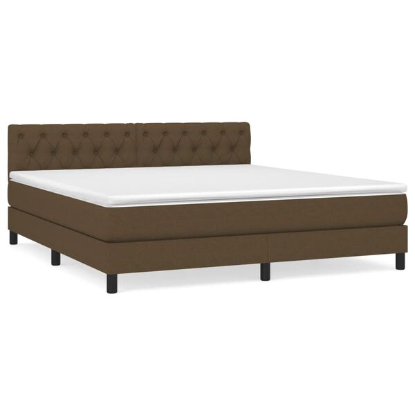 vidaXL Sommier &agrave; lattes de lit avec matelas Marron fonc&eacute; 160x200 cm