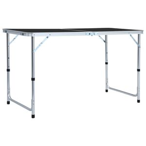 vidaXL Table pliable de camping Gris Aluminium 120x60 cm