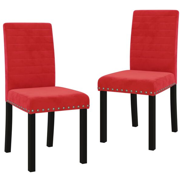 vidaXL Chaises &agrave; manger lot de 2 rouge bordeaux velours