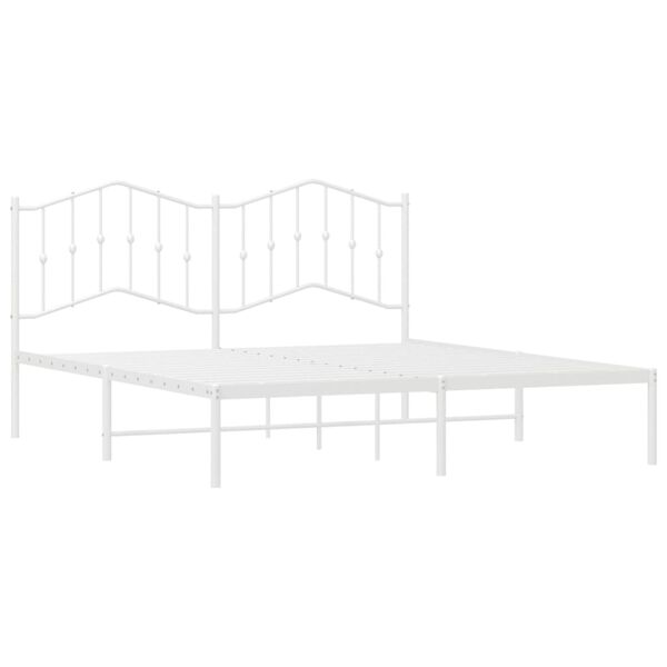 vidaXL Cadre de lit métal sans matelas et tête de lit blanc 180x200 cm