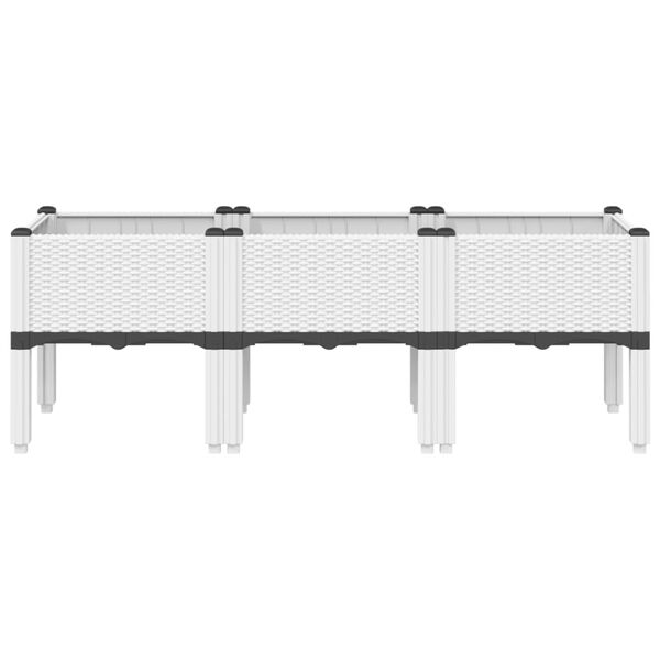 vidaXL Jardini&egrave;re avec pieds blanc 120x40x42 cm PP
