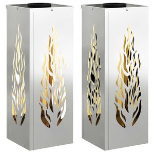 vidaXL Lumi&egrave;re de chemin LED solaire 2 pc Blanc chaud 18 x 18 x 50 cm