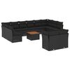 vidaXL Salon de jardin avec coussins 13 pcs noir r&eacute;sine tress&eacute;e