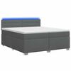 vidaXL Lit de box spring avec matelas et LED Gris fonc&eacute; 200 x 200 cm