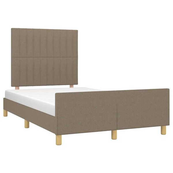 vidaXL Cadre de lit sans matelas taupe 120x190 cm tissu