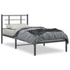 vidaXL Cadre de lit métal sans matelas avec tête de lit noir 90x190 cm