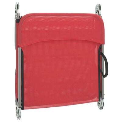 vidaXL Chaises longues pliables lot de 2 rouge textilène et acier