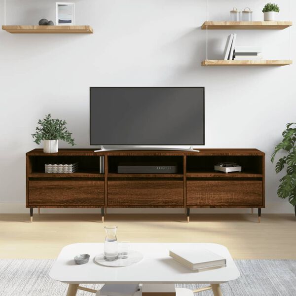 vidaXL Meuble TV ch&ecirc;ne marron 150x30x44,5 cm bois d'ing&eacute;nierie