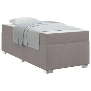 vidaXL Cadre de lit avec matelas Taupe 90 x 190 cm tissu