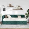 vidaXL Cadre de lit d'angle avec matelas Vert fonc&eacute; 90 x 200 cm tissu