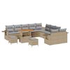 vidaXL Ensemble de canap&eacute; de jardin 13 pcs Beige polyrotin