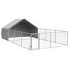 vidaXL Niche d'ext&eacute;rieur pour chien enclos 7x3x1,9 m acier galvanis&eacute;