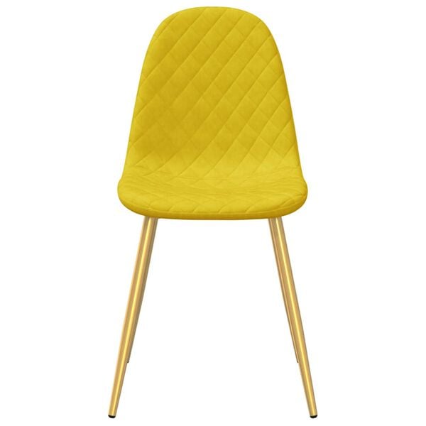 vidaXL Chaises à manger lot de 4 Jaune moutarde Velours