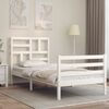vidaXL Cadre de lit sans matelas blanc bois massif