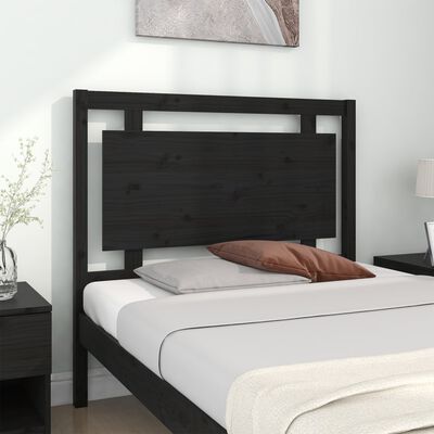 vidaXL Tête de lit Noir 105,5x4x100 cm Bois massif de pin