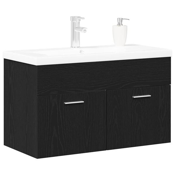 vidaXL Cabinet de salle de bain Ch&ecirc;ne noir 80 x 38,5 x 46 cm