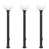 vidaXL Bornes lumineuses avec d&eacute;tecteur et prise lot de 3 120 cm noir IP44