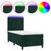 vidaXL Sommier &agrave; lattes de lit matelas et LED Vert fonc&eacute; 100x200 cm