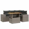 vidaXL Salon de jardin 5 pcs avec coussins gris r&eacute;sine tress&eacute;e