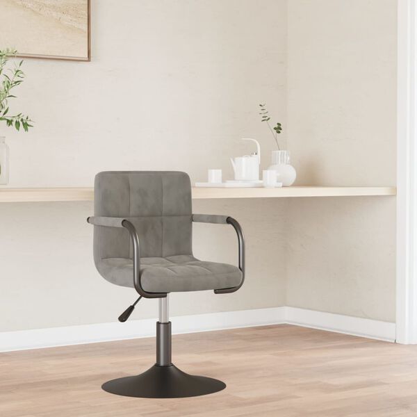 vidaXL Chaise de salle &agrave; manger Gris clair Velours