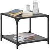 vidaXL Table basse avec dessus en verre noir 50x50x40 cm acier