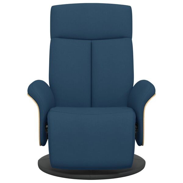 vidaXL Fauteuil inclinable avec repose-pieds bleu tissu