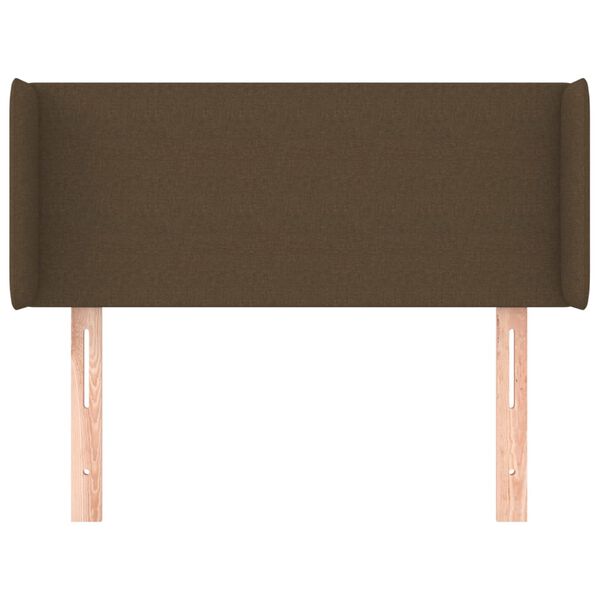vidaXL T&ecirc;te de lit avec oreilles Marron Fonc&eacute; 83x16x78/88 cm Tissu