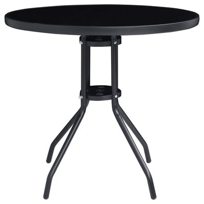 vidaXL Ensemble à dîner de jardin 5 pcs Aluminium et textilène Noir