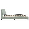vidaXL Cadre de lit sans matelas gris clair 200x200 cm velours