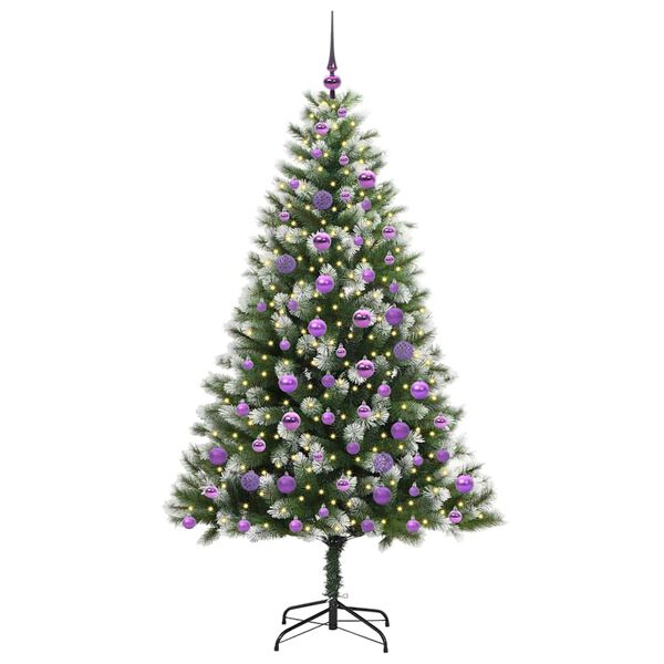 vidaXL Sapin de No&euml;l artificiel &agrave; charni&egrave;re avec neige en flocons