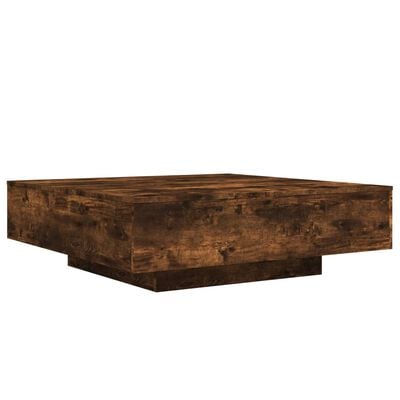 vidaXL Table basse avec lumières LED chêne fumé 100x100x31 cm