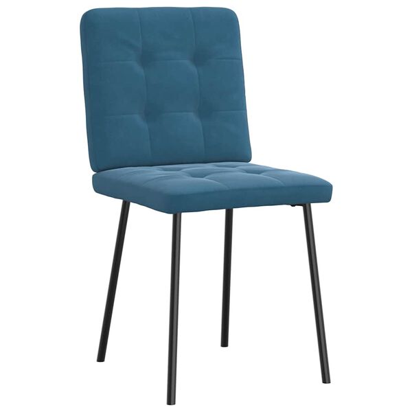 vidaXL Chaises à manger lot de 4 Bleu Velours