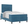 vidaXL Lit &agrave; ressorts avec matelas Bleu fonc&eacute; 120 x 190 cm Velours