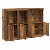 vidaXL Buffet LED Bois ancien 142,5 x 37 x 100 cm Bois d'ing&eacute;nierie