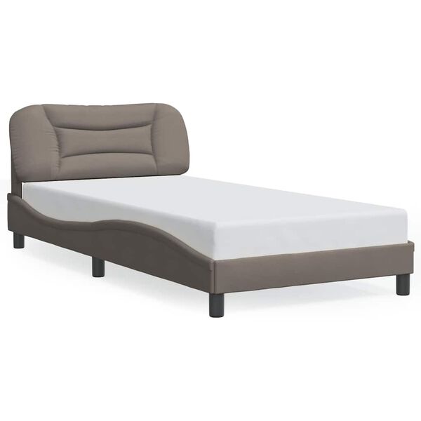 vidaXL Cadre de lit sans matelas Hvar taupe 100x200 cm tissu