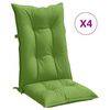 vidaXL Coussins de chaise &agrave; dossier haut lot de 4 vert m&eacute;lang&eacute; tissu