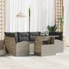 vidaXL Ensemble de canap&eacute; de jardin 7 pcs Gris clair Poly Rattan