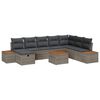 vidaXL Ensemble de canap&eacute; de jardin 9 pc Gris polyrotin
