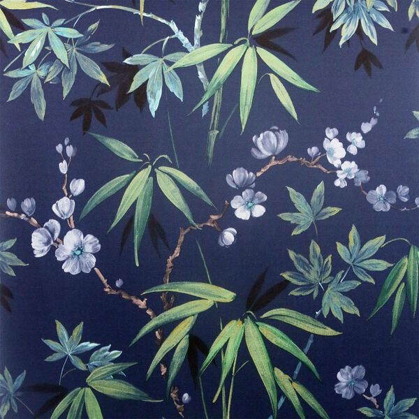 DUTCH WALLCOVERINGS Papier peint Jasmine Garden Bleu