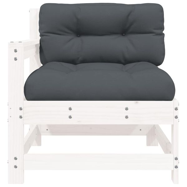 vidaXL Chaise de jardin avec coussins blanc bois de pin massif