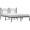 vidaXL Cadre de lit m&eacute;tal sans matelas avec t&ecirc;te de lit noir 150x200cm