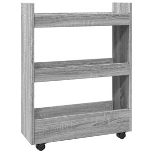 vidaXL Chariot de rangement &eacute;troit 3 niveaux sonoma gris