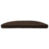 vidaXL Tapis d'escalier auto-adh&eacute;sifs 15 pi&egrave;ces 56 x 17 x 3 cm Marron Demi-rond