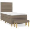 vidaXL Sommier &agrave; lattes de lit avec matelas Taupe 80x200 cm Tissu