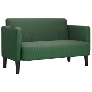 vidaXL Canap&eacute; causeuse vert fonc&eacute; 109 cm tissu velours c&ocirc;tel&eacute;
