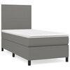 vidaXL Sommier &agrave; lattes de lit avec matelas Gris fonc&eacute; 80x200 cm Tissu