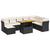 vidaXL Salon de jardin 9 pcs avec coussins noir r&eacute;sine tress&eacute;e